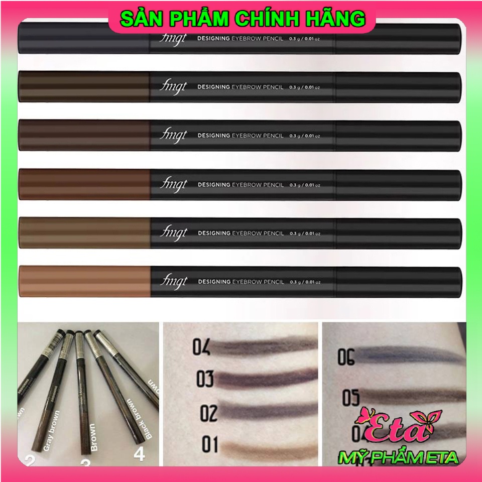 Chì kẻ mày TFS Designing Eyebrow Pencil The Face Shop 2 đầu 01-06 siêu dễ kẻ