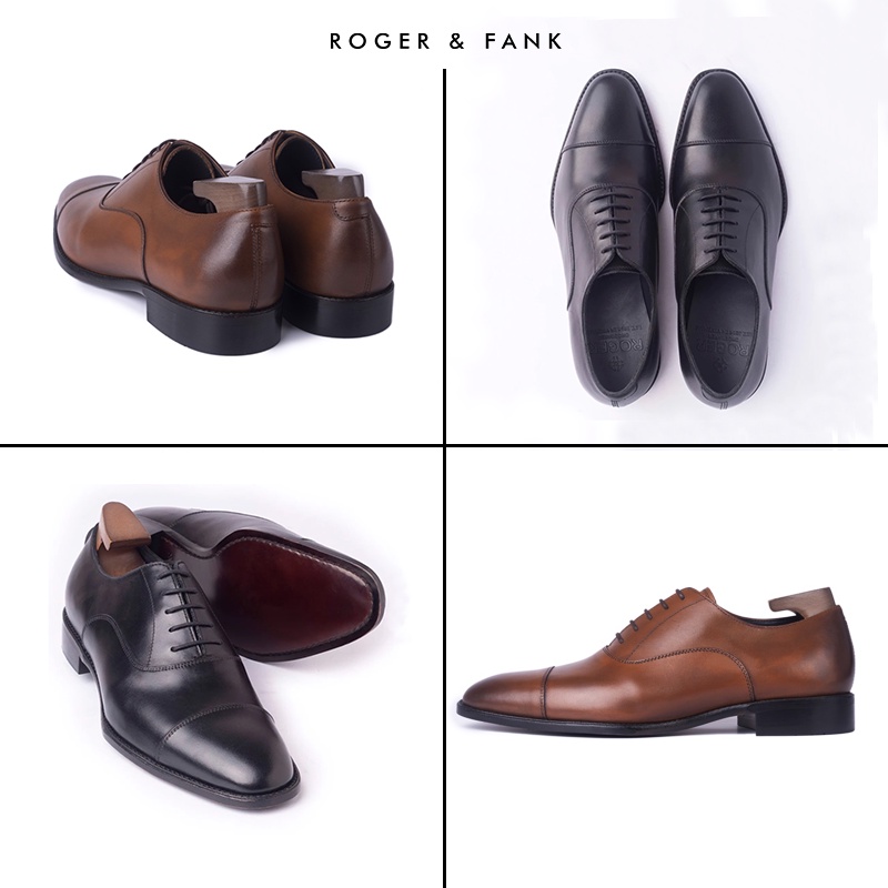 Giày da oxford cao cấp buộc dây ROGER &amp; FANK
