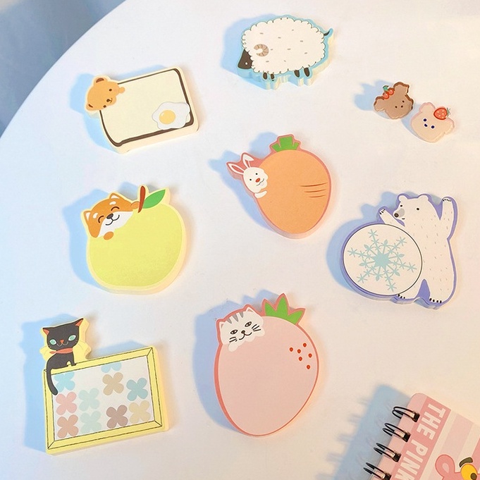 Set 65 Tấm Giấy Ghi Chú Tự Ghi Chú Họa Tiết Dễ Thương