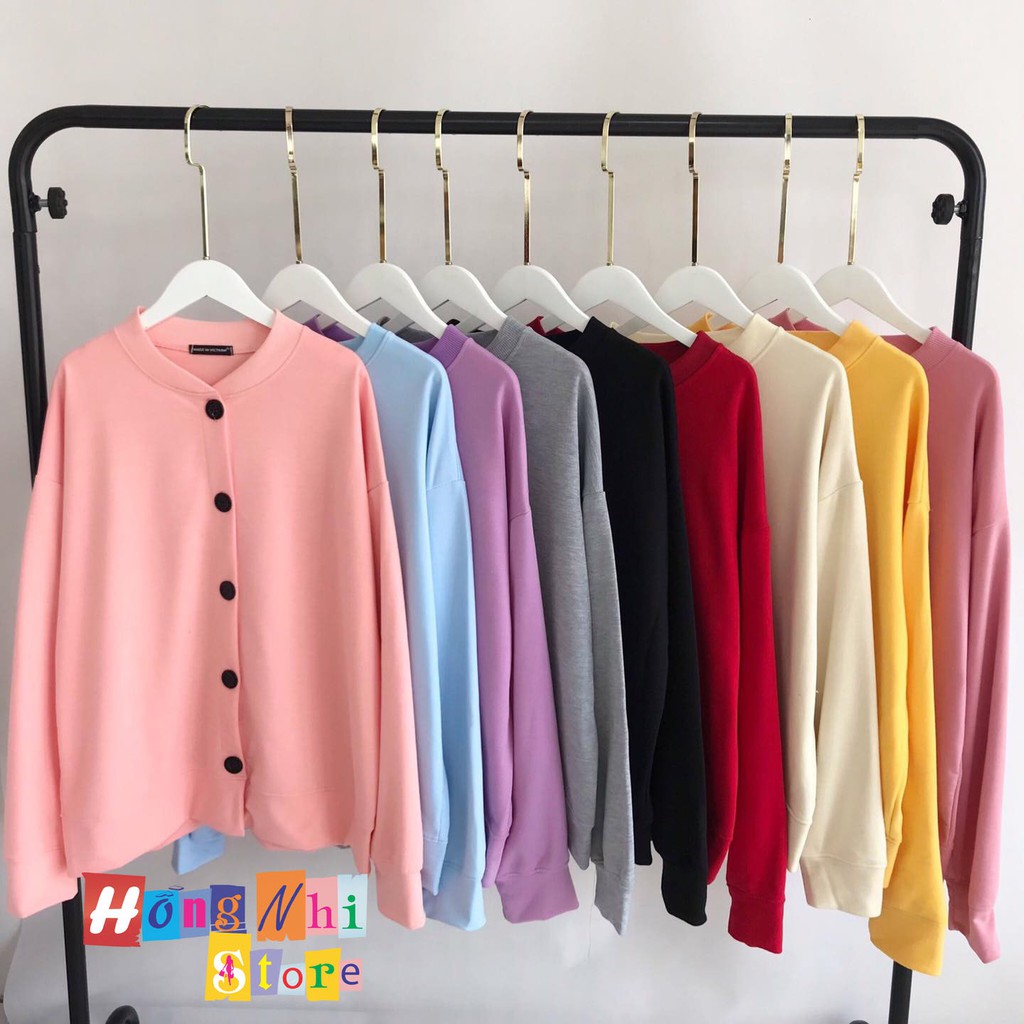 Áo Khoác Cardigan Trơn Màu Vàng Basic Oversize Ulzzang Unisex Dáng Rộng - MM