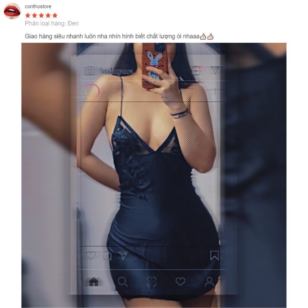 Váy ngủ sexy phối ren hoa ngực gợi cảm Hoàng Tình Store lụa satin mềm mại thoáng mát kèm quần đùi xinh xắn Freesize