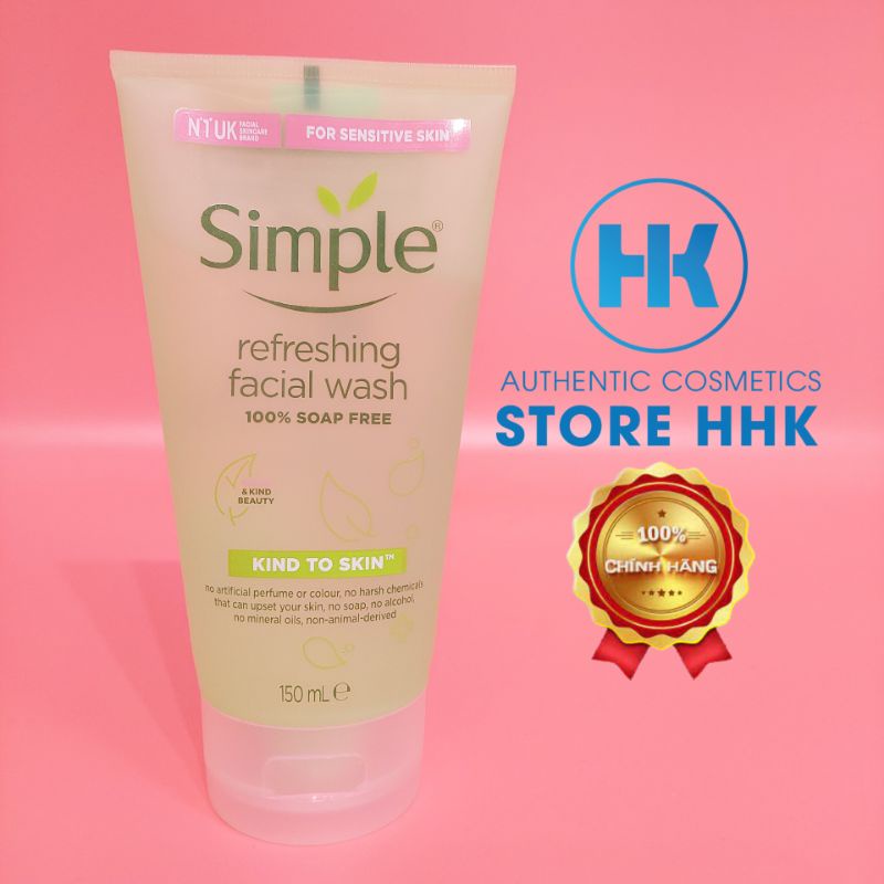 Sữa Rửa Mặt Simple Gel Kind To Skin Refreshing Facial Wash Gel 150ml | BigBuy360 - bigbuy360.vn