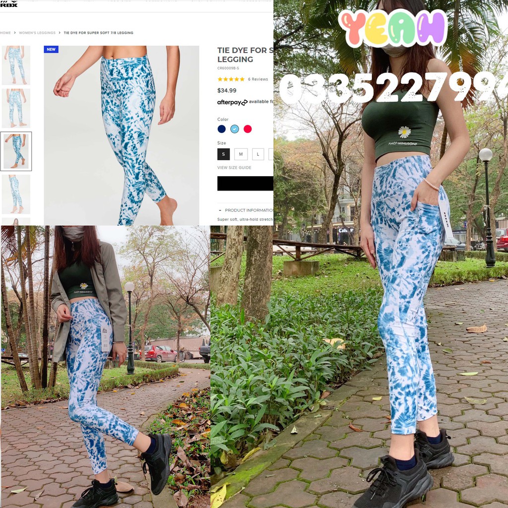 Quần tập yoga gym nữ legging cạp cao nâng mông hãng Rbx xuất dư có túi