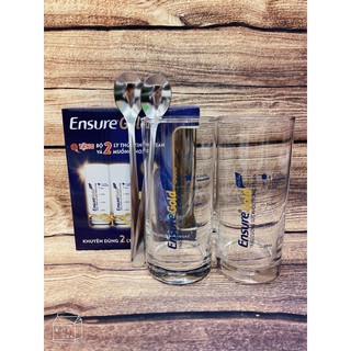 Ly thủy tinh quà tặng ENSure(  ly có muỗng)