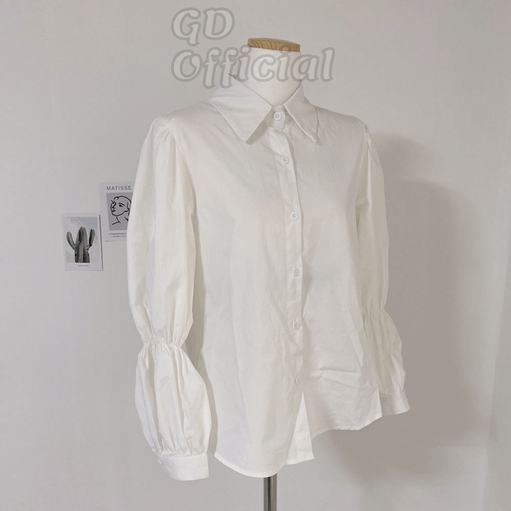 B30|Set bộ áo sơ mi trắng cotton, áo gile dáng vest nổi viền, váy ngắn chữ A gd_order