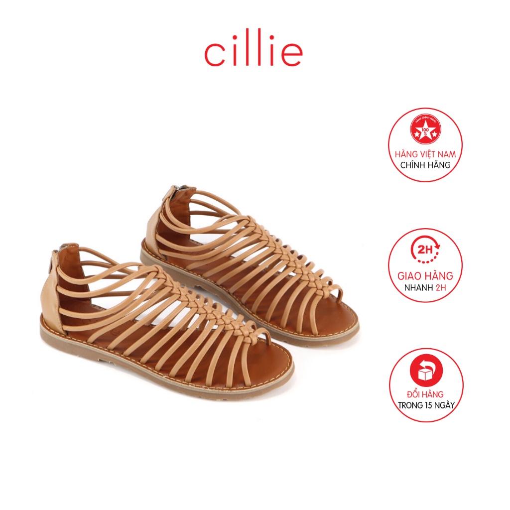 Giày sandal nữ chiến binh cho bé đế bệt khóa hậu tiện lợi thời trang đi học đi chơi Cillie 1063