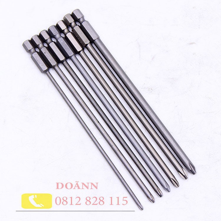 Bộ 3 mũi tô vít 4 cạnh dài 120mm chuôi lục giác cho khoan bắn vít