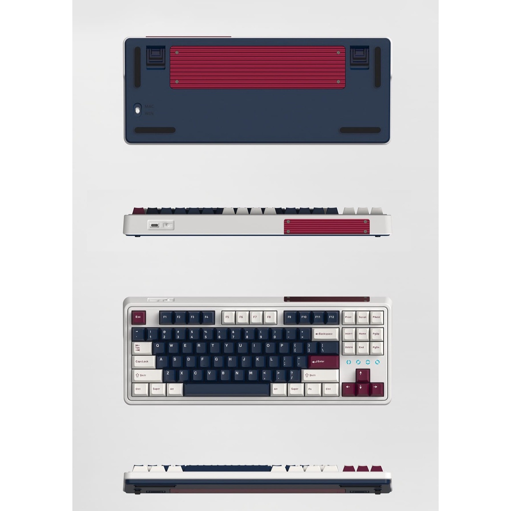 Phím cơ không dây FL-Esports CMK87 CPM Metal Heart RGB/ Hotswap/ Bluetooth/ Wireless 2.4Ghz/ USB Type C chính hãng