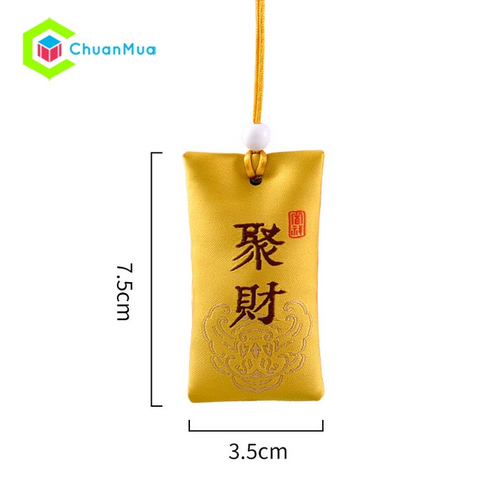 Túi Cát Chu Sa Đỏ Phong Cách Trung Hoa (Thần Sa, Tích Trữ Năng Lượng May Mắn, Treo Xe Ô tô, Balo,...)