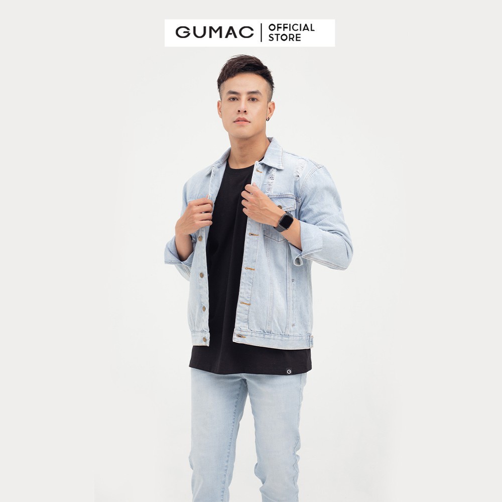 Áo khoác jeans nam cơ bản GUMAC siêu ngầu AJNB838