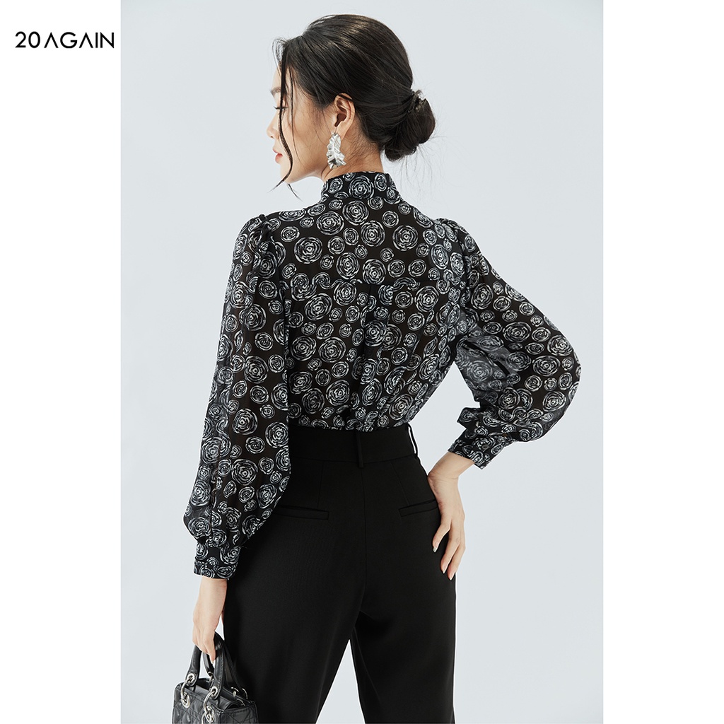 [Mã WABR20AG15 giảm 10% đơn 99K] Áo sơ mi nữ dài tay 20AGAIN, thiết kết công sở,vải chiffon cao cấp ASC0102