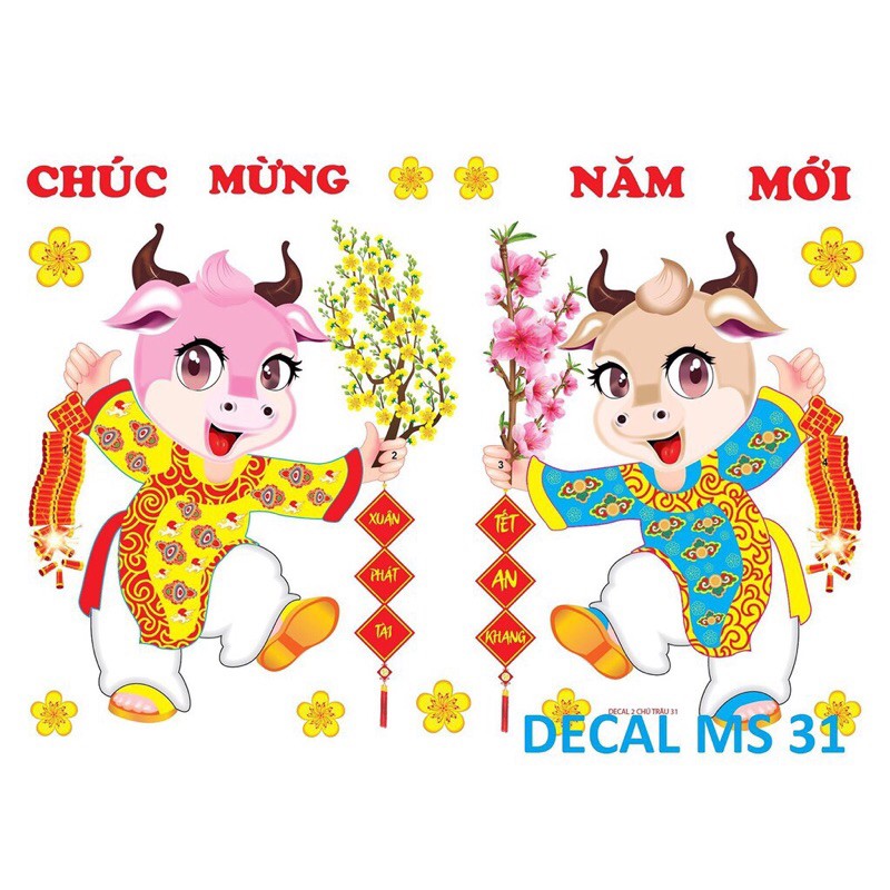 Decal trang trí tết 2021