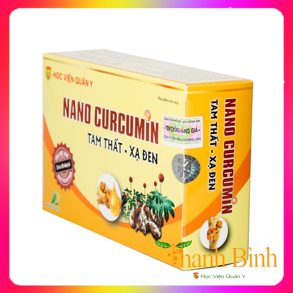 Nano Curcumin Tam Thất Xạ Đen, Học Viện Quân Y - Hỗ Trợ Điều Trị Viên Loét Dạ Dày, Tá Tràng