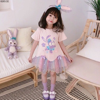 Váy hồng phối ren bé gái size 9-26kg