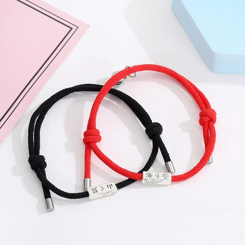 1 Pair Eachother Magnetic Attraction Bracelet/ Adjustable Couples Woven Bracelet/ Distance Matching Pendant Bracelet/ Valentine's Day Gifts Jewellery