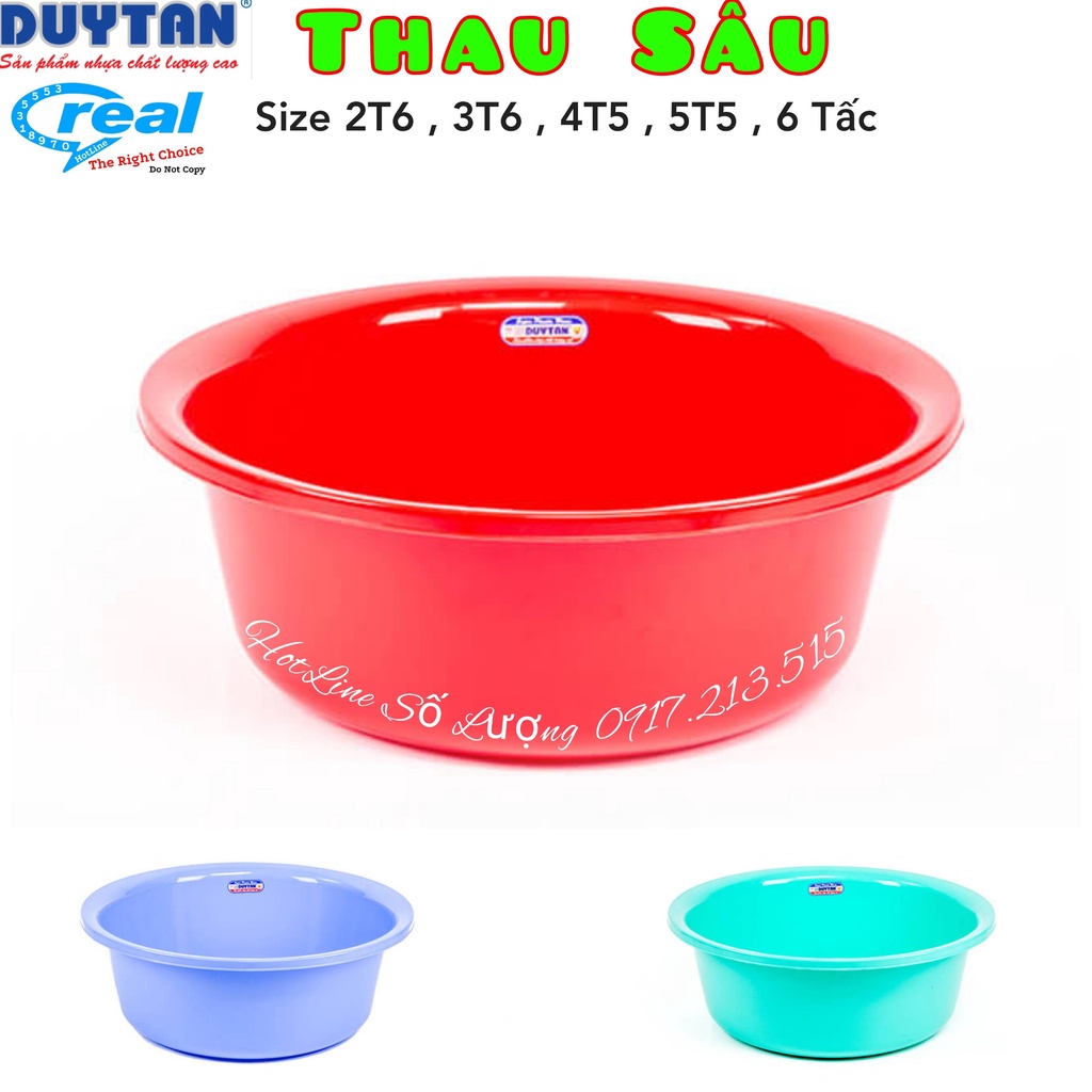 Thau Tắm ,Thau Giặt Đồ Nhựa Duy Tân 2T6 , 3T6 , 4T5 , 5T5 ,6 Tấc