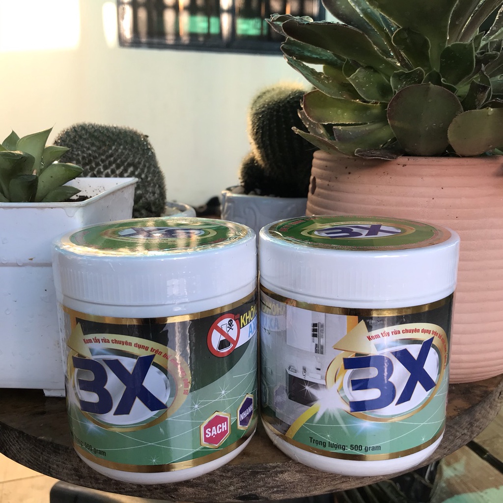 Combo 2 Hộp Kem tẩy 3X chuyên tẩy gạch men gốm sứ, các vết bẩn lâu ngày trên bề mặt gạch, gốm sứ 500gram, 30m2