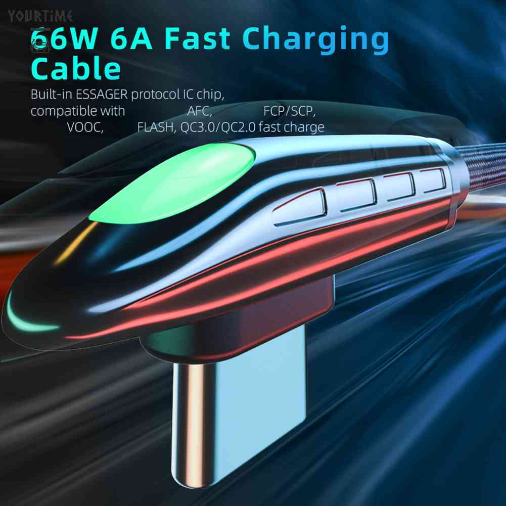 Dây Cáp Sạc Nhanh Essager 66W USB Type C Cho Samsung Huawei 6A
