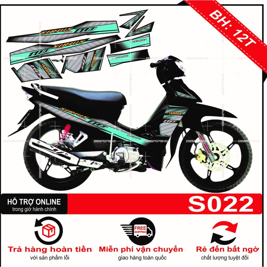 tem rời sirius sọc xám đen -- SHIN DECAL 2