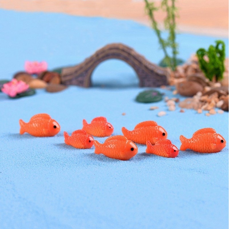 Set 10 mô hình cá / sen trang trí sân vườn