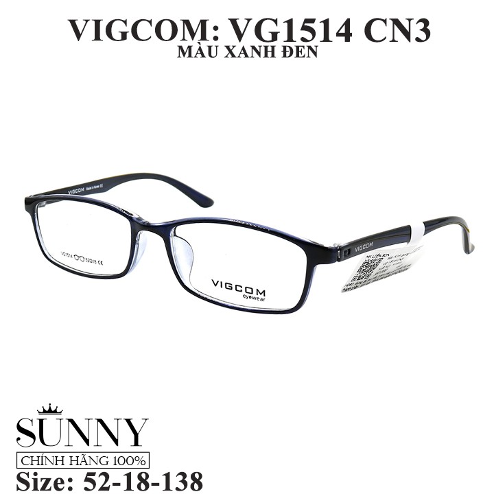 VG1514 nhiều màu - gọng kính Vigcom chính hãng, thiết kế dễ đeo bảo vệ mắt