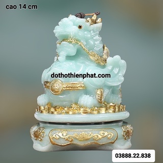 Phong thủy tỳ hưu đá màu xanh loại 1