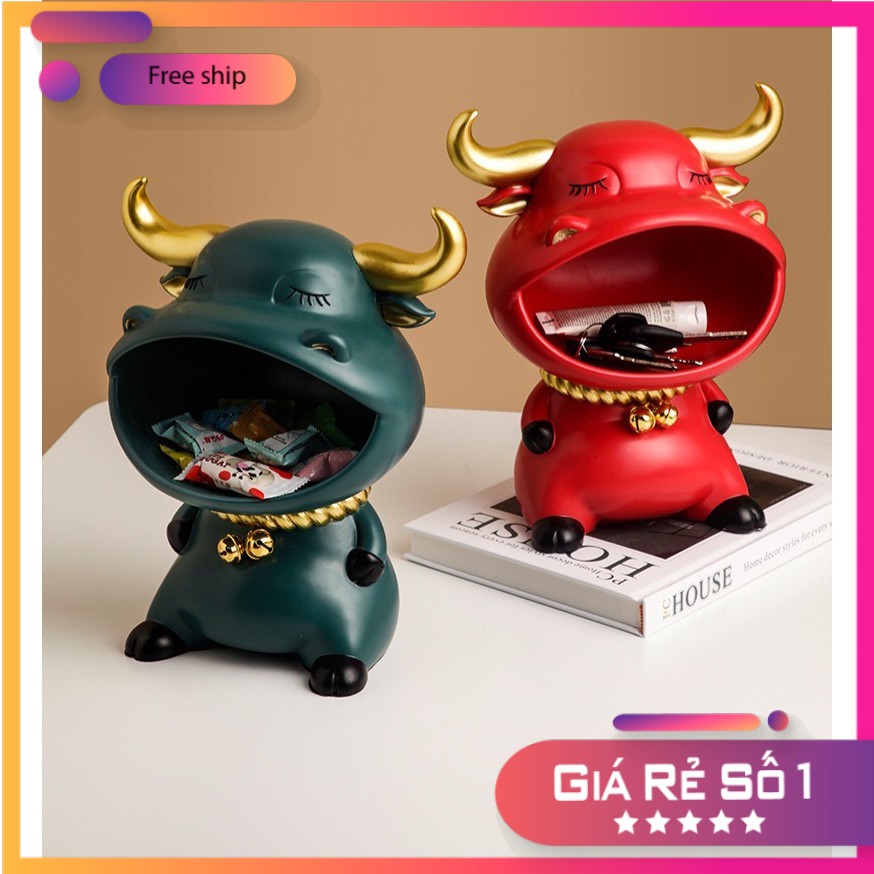 Tượng Trang Trí 🐮TRÂU 2021🐮 Tượng Decor Dựng Bánh Kẹo Chìa Khóa