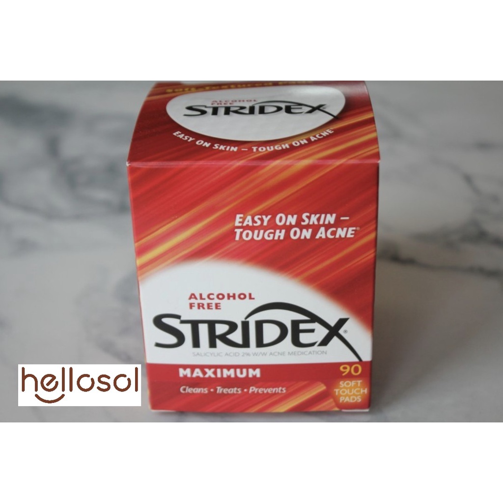 Bông tẩm BHA 2% Stridex Maximum tẩy tế bào chết, giảm mụn