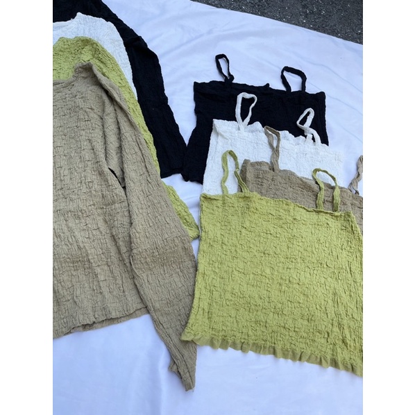 [HÀNG SẴN]SET ÁO CARDIGAN KÈM ÁO 2 DÂY CHẤT XỐP NHĂN siêu xinh