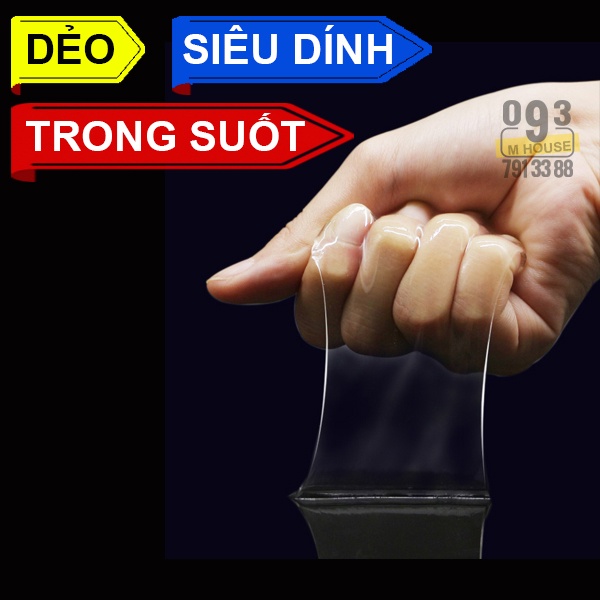 Băng Keo Dán 2 Mặt Nano Siêu Dính 3 mét Băng Dính Băng Keo
