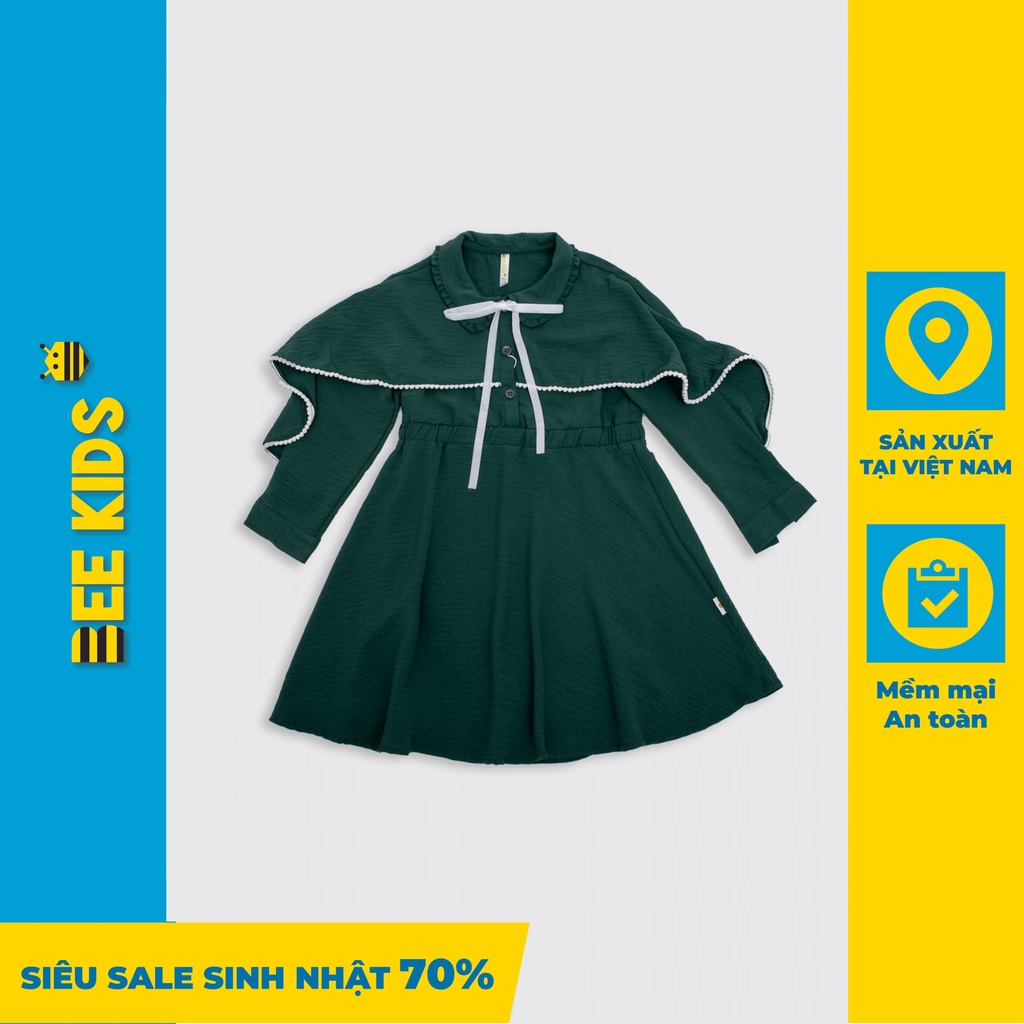 Váy Dài Tay Bé Gái Bee Kids Chất Liệu Thô  Mềm Mịn , Không Bai Không Xù, Không nhăn (6-12 Tuổi)7DC00923DT