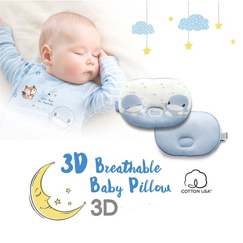 Gối chống méo đầu cho bé thoáng khí 3D KU.KU DUCKBILL Ku2085 (Size 20 x 28 cm)