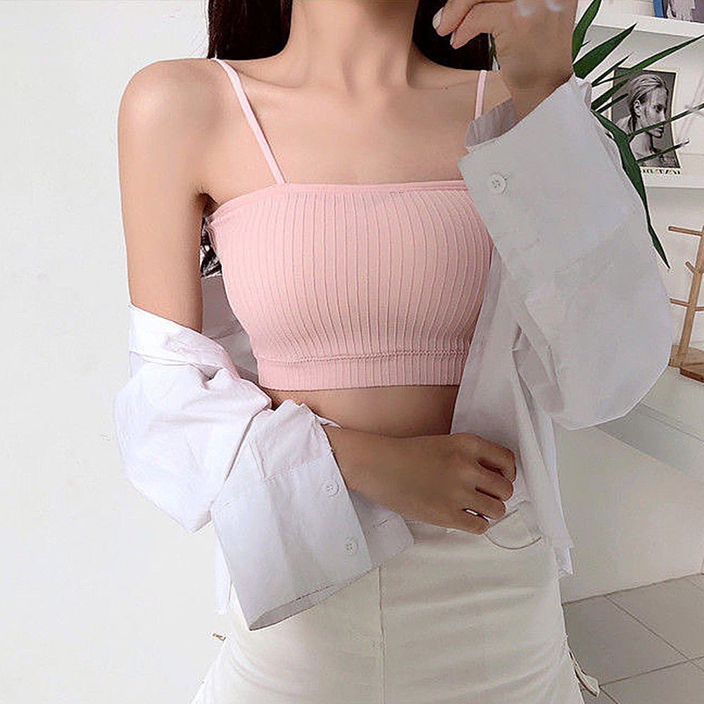 Áo Lót Ống Không Gọng Thép Có Đệm Ngực Nhiều Màu Sắc Phong Cách Hàn Quốc Cho Nữ