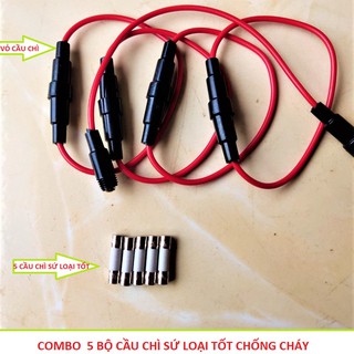 COMBO 5 BỘ CẦU CHÌ SỨ CHỐNG CHÁY LOẠI TỐT - ĐỒ CHƠI XE MÁY - LINH KIỆN ĐIỆN TỬ