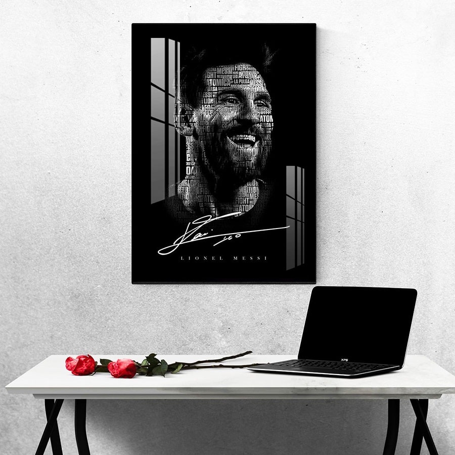 Tranh Laminate Tráng Gương - Tranh Treo Tường Cầu Thủ Bóng Đá LIONEL MESSI 2 - Tặng Kèm Đinh Treo Tường Không Cần Khoan