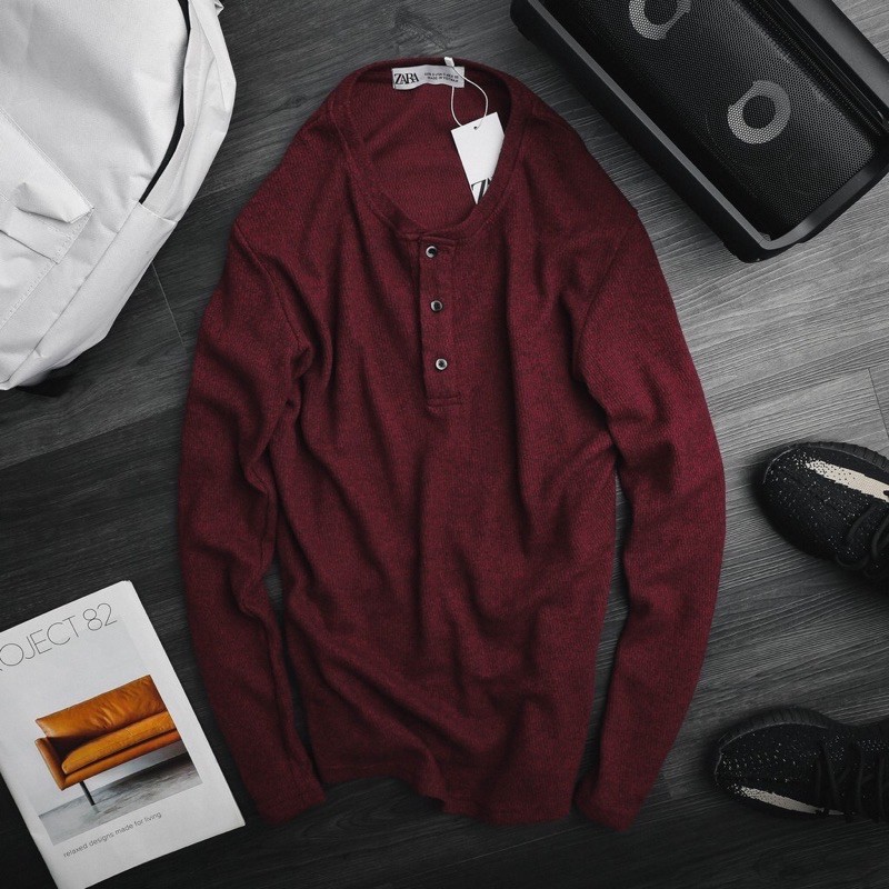 Áo dài tay cổ Henley