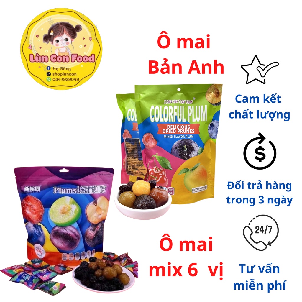 Ô MAI MẬN  MIX 6 VỊ PLUMS NH XIONGYUAN GÓI - Ô mai Bản Anh - Lùn Con Food