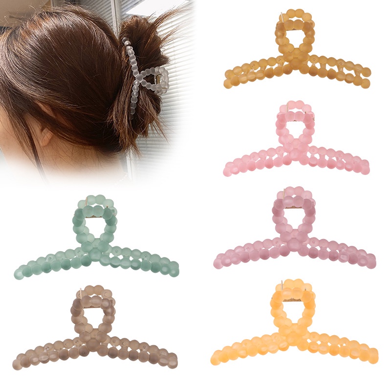 Kẹp Tóc Nhựa Acrylic Nhám Trong Suốt Kiểu Hình Học Đơn Giản Dành Cho Nữ