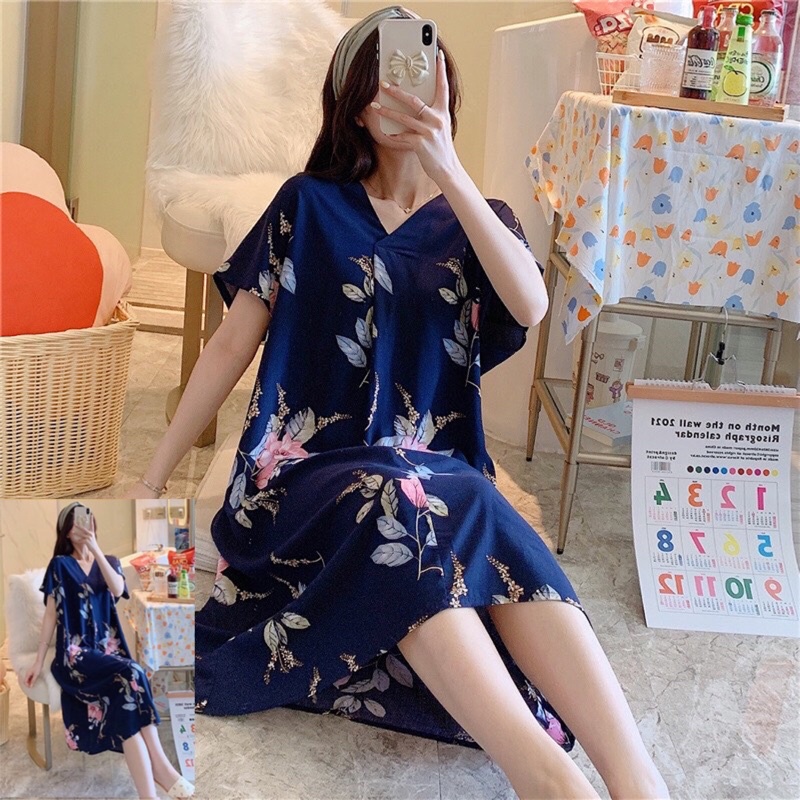 Váy lanh, đầm lanh Cotton lụa Quảng Châu họa tiết trẻ trung, mềm mát mùa hè | BigBuy360 - bigbuy360.vn