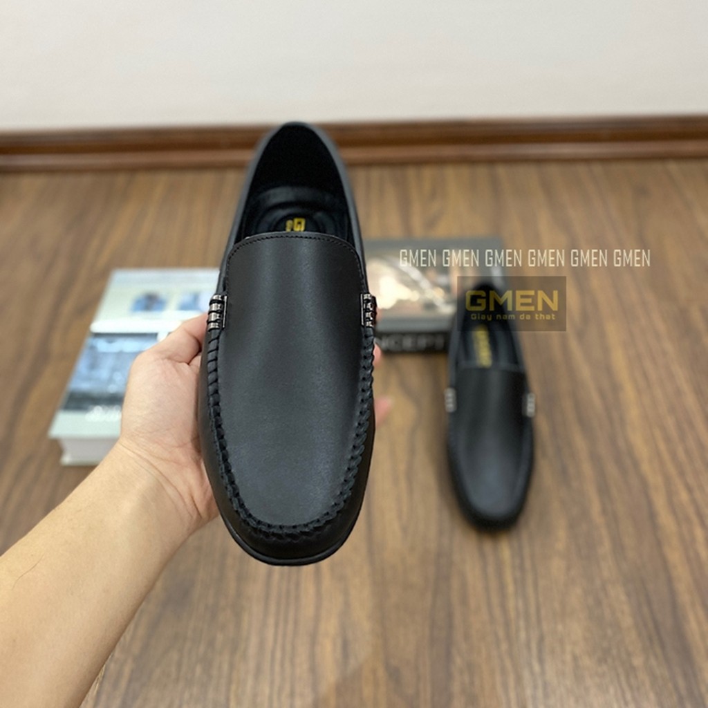 Giày da nam thiết kế da thật nguyên tấm đế cao su khâu chỉ bảo hành 1 năm TK0102