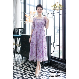 Váy Đầm trung niên Ladyshop thời trang cao cấp thiết kế hoạ tiết hoa nhí TK629