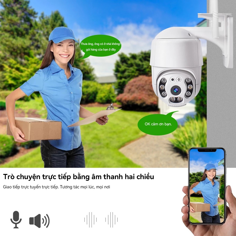 Camera V380 P2 PRO 5MP 1920P HD Wifi Không Dây Camera An Ninh IP Thông Minh Máy Ảnh Ngoài Trời Chống Thấm Đèn Treo Tường