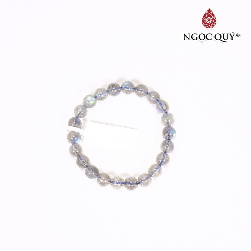 Vòng tay xà cừ xám ánh xanh labradorite mệnh thủy, kim - Ngọc Quý