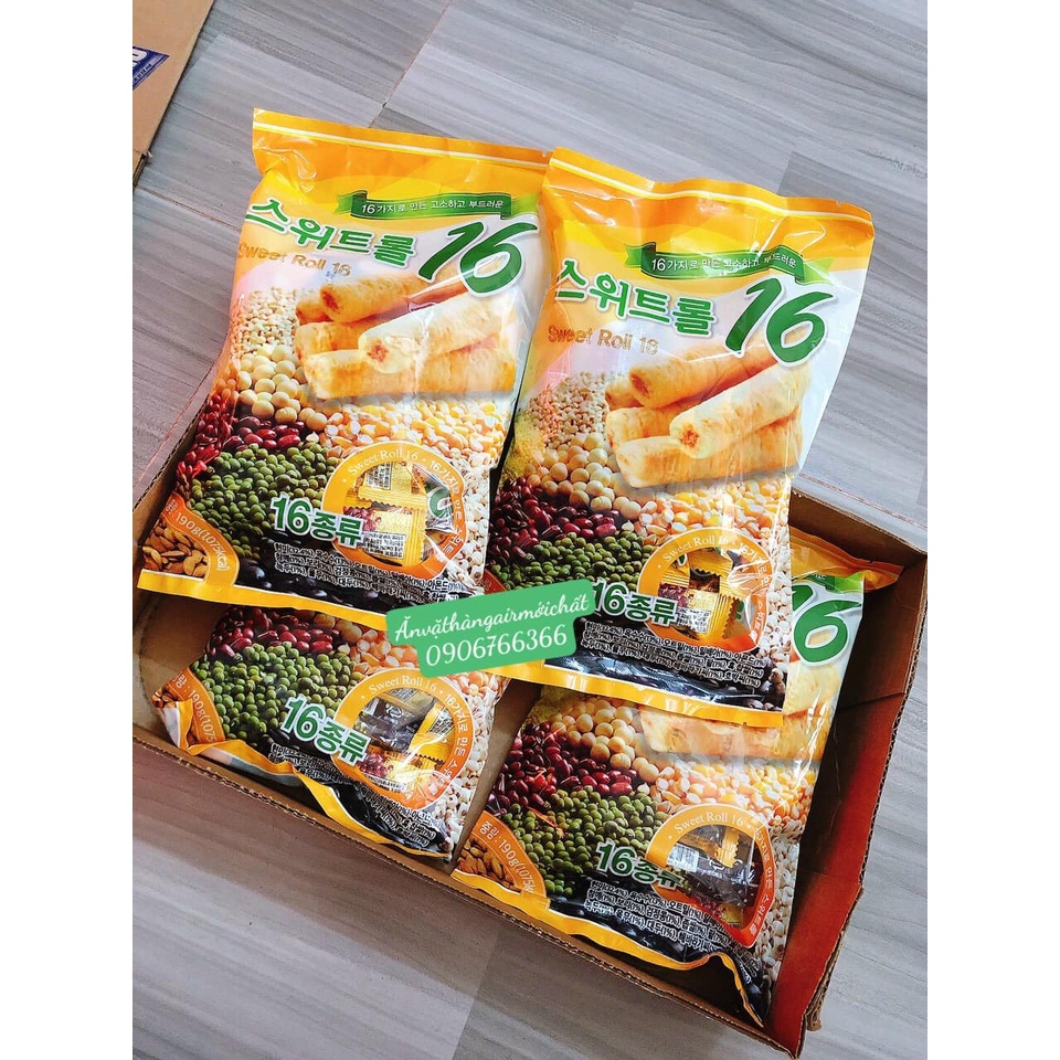 Bánh Ngũ Cốc Cuộn 16 Loại Đậu Sweet Roll Hàn Quốc Gói 190g