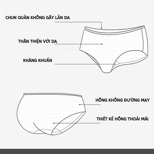 Original Quần Lót Seamless Panties Nữ Đáy Viscose Bikini Thông Hơi Thắt Lưng Thun Cao Cấp ZK GR863 II Nội Địa Trung Nam