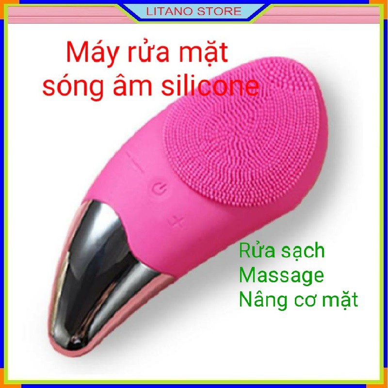 Máy Rửa Mặt Bằng Sóng Âm Silicon 3 Công Dụng Rửa Sạch, Massage và Nâng Cơ Mặt