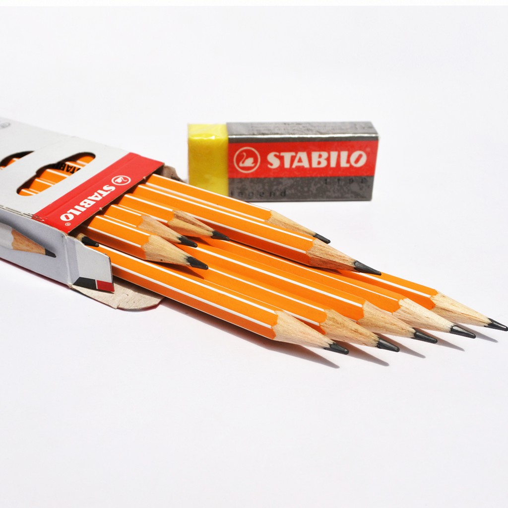 Bộ 3 cây chì gỗ STABILO Pencil 2B đầu đen (PC88-C3)