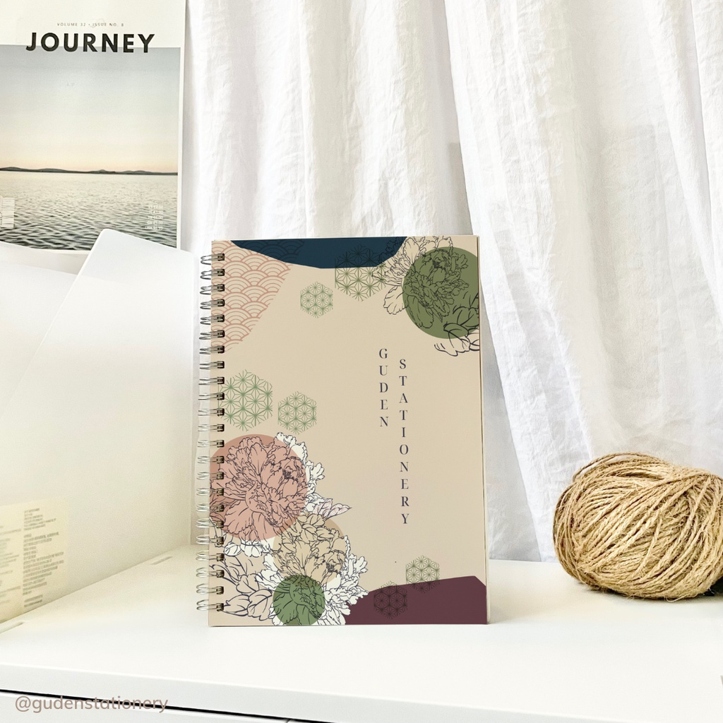 Sổ tay cỡ A5 hoa văn Nhật Bản ver2 120 trang_Guden Stationery