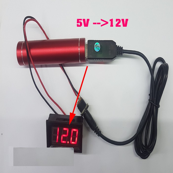 Cáp nâng áp từ cổng USB 5V lên 12V