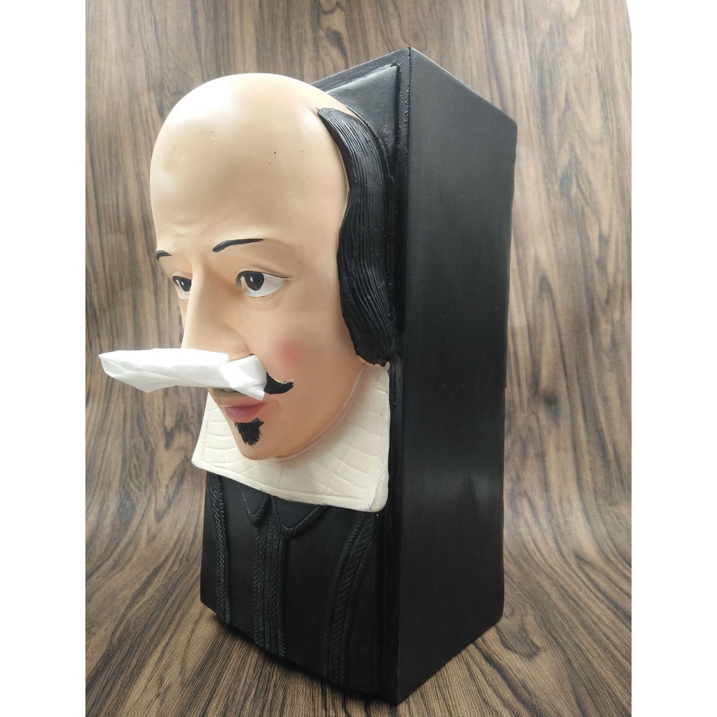 Tượng Rút Khăn Giấy Decor Nhà Hàng, Quán Ăn Hình Wiliam Shakespeare